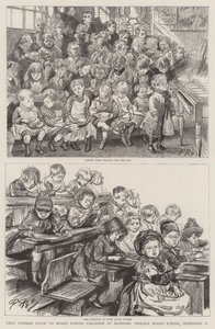 Cene gratuite offerte ai bambini della scuola di bordo alla Denmark Terrace Board School, Islington